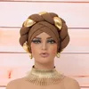 Vêtements ethniques Big Braids Turban Gele pour femmes Africain Wrap Head Bonnet Cross Front Turbans Prêt à porter Auto Geles Party Headpiece