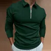 Menas de moda com manga longa zíper pólo shhirt homens casuais tamanho grande lapela estampest shirt s-5xl.240125