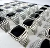 Vintage Style Black Sier Plated Men Rings for Man Retro Whole Jewelry Bulks Lots Lr3479492631