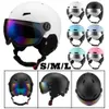 Ski Protective Cap Windproof Skiing Helmet With Goggles Outdoor Sports Snow For Women Men Kid Skateboard Snowboarding 240124