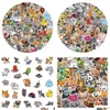 Adesivi per auto Adesivo impermeabile 50/100 pezzi Kawaii Simpatici animali domestici Animali per bambini Ragazze Stazionario Scrapbooking Skateboard Misto casuale Ca Dhosv