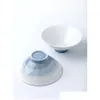 Tazones de cerámica ramen fideos tazón azul sopa de sopa de fruta de fruta cocina casa de vajilla entrega de vajilla en casa jardín bar de comedor otvdy