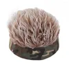 Berets hip hop hiphop engraçado para homens ao ar livre cravado algodão simulado peruca rua boné falso cabelo chapéu beanie unisex