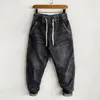 Jeans maschi maschi pantaloni da cowboy gamba larga harem pantaloni elastici 2024 moda abiti autunnali abiti autunnali y2k vintage kpop