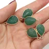 Pendentif Colliers Pierre Naturelle Facettes Vert Aventurine Pendentifs Forme De Goutte D'eau Charmes Pour La Fabrication De Bijoux DIY Boucle D'oreille Collier