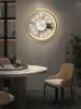 Horloges murales Creative Clock Lampe Peinture Moderne Simple Salon Montre Lumière Luxe Restaurant Fond Calme