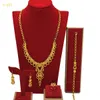 Indiase luxe gouden kleur sieradensets Nigeriaanse bruidsbanket choker sieraden Arabische bloem ketting set cadeau groothandel 240123