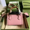 10a dames draagtas 20cm volledige handgemaakte bamboe draagtas echt lederen crossbody tas damestas handtas geometrische schoudertas dame boodschappentas met doos