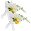 Fiori decorativi 2 pezzi Boutonnieres per sposo e testimone dello sposo simulati corpetti di fiori per fidanzamento nuziale