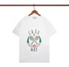 Mode t shirt mens kvinnor designers t-shirts tees 2xl kläder topps mans casual bröst bokstav skjorta lyxkläder gata shorts ärmkläder casablanc tshirts