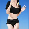 Costume da bagno da donna Bikini a corpo diviso Costume da bagno a due pezzi per studentessa giapponese carina Primavera fresca