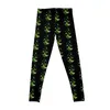 Pantalones activos Cinta de conciencia verde con mariposas Leggings Conjunto de fitness Gimnasio Deportes Tenis para mujer