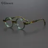 55104 Vintage Round Acetato Acetato Eyegelirs Frame Myopia prescrizione Glassa Glasshi ottici Eyewear Steampunk 240131