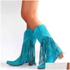 Buty Cowgirls Cowboy Buty dla kobiet wzór miłosnych wzór masywnych obcasów buty western slip na żeńskiej j220805 Dostęp do dostawy DHW1Y