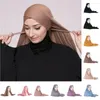 Etniska kläder kvinnor muslimska panna korsar hijab omedelbar halsduk islamisk huvudduk slips bakåt sjal wrap turban headwrap slöja ramadan bandanas