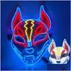 Party-Masken Halloween-Fuchs-Maske Cosplay LED-Glühen japanische Farbe Neonlicht El im dunklen Club Requisiten FY0276 Drop Lieferung Home Garde Dhxi9