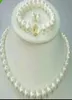 Nowa biżuteria drobnoziarnista Kup biżuterię perłową Naturalną 89 mm Akoya White Pearl Naszyjnik 18 -calowy Bransoletka 75 -calowa set6847186