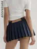 Skirts BOOFEENAA Y2k Sexy Pleated Skirt With Shorts Underneath Streetwear Harajuku Pretty High Waist Mini For Women C92-DI24