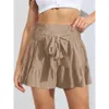 Amazon's Summer Hot Selling New Fashionable Women's Wide Legged Shorts with Straps and Ruffles, Versatile and Versatile Casual Skirts