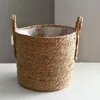 手作りの織物プランターバスケットランドリーストレージ装飾的なバスケットStraw Wicker Rattan Seagrass Garden Flower Pot Storage Basket 240131