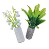 Decorações de jardim 4 pcs micro paisagem vasos de plantas brinquedos pequena flor decoração bonsai resina em miniatura pequeno vaso para casa