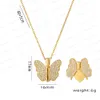 2024 New Style Open Butterfly Pendant Necklace for Women Chain Heart Wings Necklace Neckchain