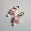 Boucles d'oreilles pendantes en argile polymère, pendentif de livre pour femmes et filles, cerceau de perles géométriques, goutte de fleur, bijoux cadeaux