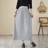 Skirts 2024 Autumn/Winter Knitted Pleated Skirt High Waist A-Line Elegant Fashion Casual All-Match Long Sweater Saias Z2754