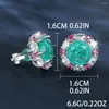 Rücken Ohrringe Luxus Grün Eis Blume Stein Runde Clip Für Frauen Rose Rot Weiß Zirkon Hochzeit Verlobung Ohr Clips Geburtstag schmuck