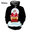 Erkek Hoodies Noel 3d Baskılı Sonbahar Noel Baba Hoodie Moda Uzun Kollu Renkli Külkü Gömlekleri Kişilik Hood Komik Sweatshirt