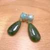 Boucles d'oreilles pendantes en argent Sterling 925, pierre naturelle, Quartz fraise verte, breloque Vintage pour femmes, bijoux tendance pour femmes