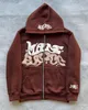 Y2k zip up hoodie harajuku carta impressão gráfica oversized moletom com capuz punk rock gótico roupas topos streetwear 240122