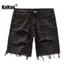 Kakan - Zomer Distressed Denim Shorts voor Mannen Koreaanse Jeugd Slim Fit Kleine Been Kwart Broek Jeans K58-DK322 240202