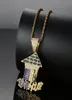 Hip Hop Micro Pave Cubic Zirconia Iced Out Bling Gold TRAP HOUSE Pendants Necklace for Men Rapper Jewelry7970068