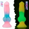 Silicone Soft Animal Penis Big Dog Dick Huge Luminous Dildo Anal Plug Female Masturbation Suction Cup Luminous Adult Sex Toys 18 240126