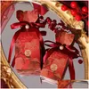 Confezione regalo 10 pezzi Scatola di bomboniere creative con nastro di perle Scatole di imballaggio di carta Decorazioni per feste Cioccolato Caramelle Consegna a goccia Giardino domestico Festi Ot1Cd