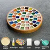 Bordmattor DIY MOSAIC Crystal Epoxy Harts Mold Round Square Bamboo Coasters Handmade Creative Material Cup Mat Placemat