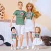 1/6 Barbi Doll Toy Family Doll Set of 4 People Mom Dad Kids 30cm Barbies Doll Full Set With Clothes for Education Birthday Gift 240202