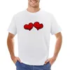 Herren-Tanktops Sweet 2 Red Hearts In Love T-Shirt in Übergröße aus schwarzer Baumwolle