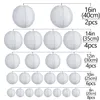 Lanternes japonaises en papier Nylon blanc nervuré irrégulier, 24 pièces, lanternes Led pour fête de mariage, pour la décoration, 240127