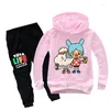 Ensembles de vêtements Garçons et filles Toca Boca Life World 2pcs Sweat à capuche Pantalon Costumes pour 3-13 ans Enfants Anime Printemps Automne Jogging Survêtement Kid