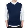 Casual Spring Autumn Sweater Men Vest V-Neck 100%cotton Embroidery harmont pullovers slim fit blaine sweaters 240122