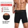 Hommes Body Shaper taille formateur Compression Shorts contrôle du ventre taille haute Boxer modélisation Shapewear Boxer slips ouvert entrejambe pantalon 240126