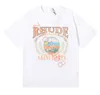 2024 Rhude Mens T shirt High quality Tess Designer Casual Fashion Short Sleeve Europe America Men Women Round neck Tshirts US Size S-2XL