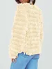 Kimydreama damskie rozmyte sztuczne futra płaszcz zimowy ciepły długie rękaw otwarte przednia kurtka odzieżowa 240202