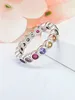 Bagues de cluster 925 Silver Fashion Simple Rainbow Row Diamond Ring High Carbon Diamonds Tempérament Petit et polyvalent Design