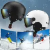 Ski Protective Cap Windproof Skiing Helmet With Goggles Outdoor Sports Snow For Women Men Kid Skateboard Snowboarding 240124