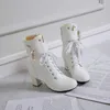 Boots Cresfimix Botas Femininas Elegant Beautiful White Patent Leather Plus Size 34 To 43 High Quality Heel Autumn Women A643