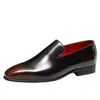 Scarpe eleganti autunno business casual britannico in pelle da uomo slip-on luminoso abito da ospite intagliato Brock