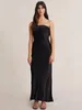 Casual Dresses Backless Cut Out Long Women Solid Color Strapless Bodycon Dress Wedding Party Sexy Elegant Female Summer